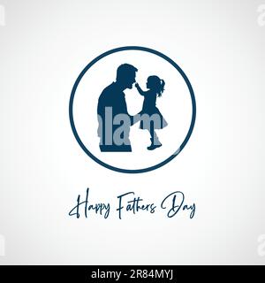 Vector silhouette design father and daughter icon Stock Vector