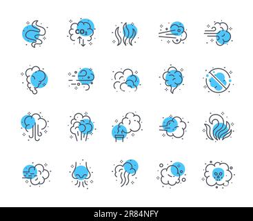 Smoke icons color set Stock Vector