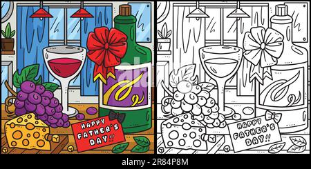 Happy Fathers Day Coloring Page Illustration Stock Vector Image & Art ...