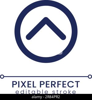 Upward direction arrow pixel perfect linear ui icon Stock Vector