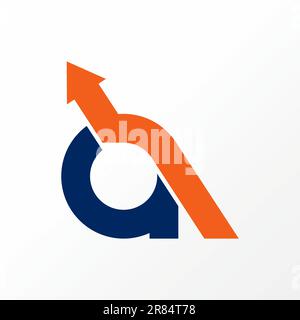 Logo design graphic concept creative abstract premium free vector stock letter A font with cut arrow trading to up. Related to business typo monogram Stock Vector