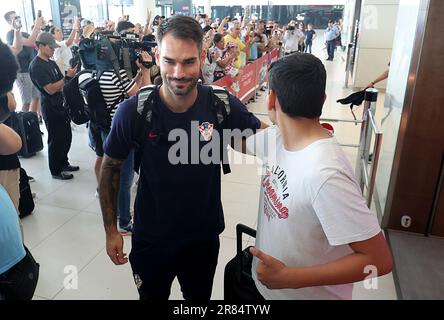 Zagreb, Hrvatska. 19th June, 2023. Croatian footballer Ivica Ivusic returning from Netherlands after winning silver medal in UEFA Nations league tournament in Zagreb, Croatia on 19. June 2023. Photo: Igor Kralj/PIXSELL Credit: Pixsell/Alamy Live News Stock Photo