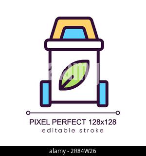 Garbage sorting pixel perfect RGB color icon Stock Vector