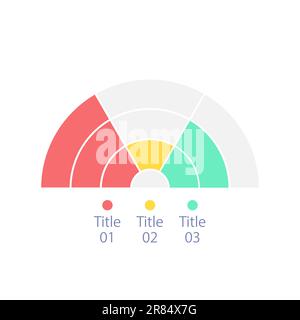 Semicircle infographic diagram design element with three positions Stock Vector