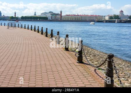 St. Petersburg, view from the arrow of Zayachy Island across the Malaya Neva River Stock Photo