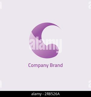 Circular abstract logo with two colors. Stock Vector