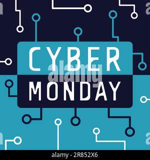 Cyber monday bold promotional poster Stock Vector