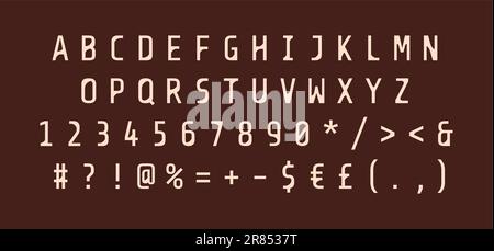 Light rounded alphabet set for dark theme Stock Vector