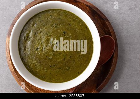 Curry with spinach, a type of Indian food Stock Photo