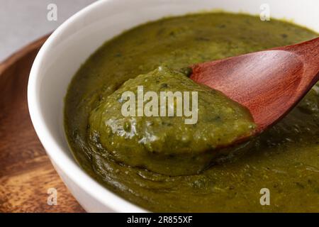 Curry with spinach, a type of Indian food Stock Photo