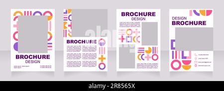Abstract artworks museum exhibition blank brochure layout design Stock Vector