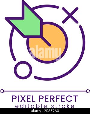 Aim pixel perfect RGB color icon Stock Vector