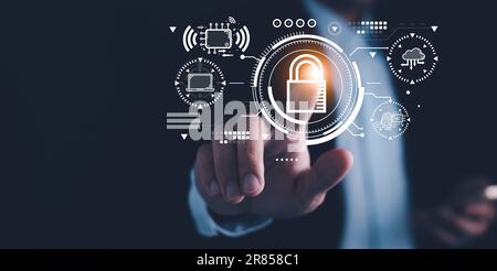 cybersecurity concept, AI technology. user privacy security and encryption, secure internet access Future technology and cybernetics, internet securit Stock Photo