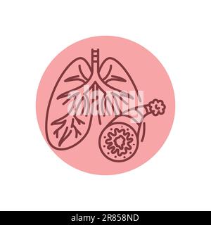 Astma black line icon. Autoimmune diseases. Pictogram for web page, mobile app, promo. Stock Vector