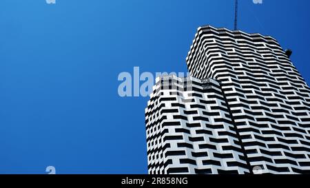 Europe's tallest Modular building, Enlcave: Croydon, at 158 metres and 50 storey building nears completion by East Croydon Station, South London, Stock Photo