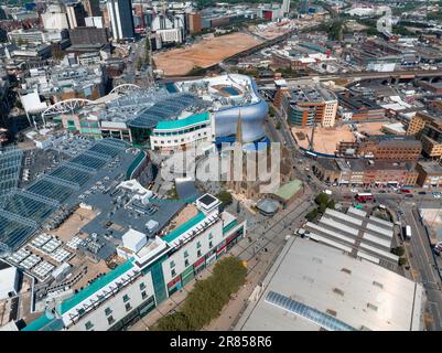 View of the skyline of Birmingham, UK including The church of St Martin Stock Photo