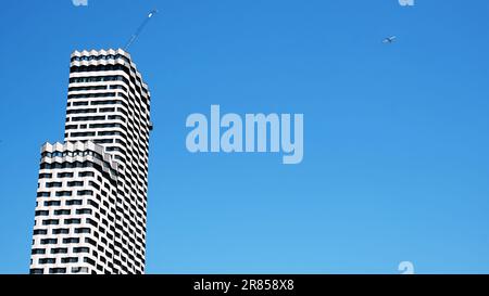 Europe's tallest Modular building, Enlcave: Croydon, at 158 metres and 50 storey building nears completion by East Croydon Station, South London, Stock Photo