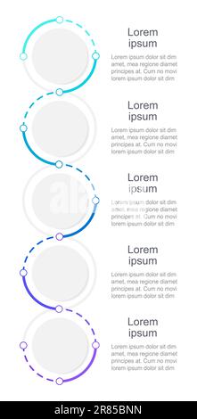 Blue gradient vertical infographic chart design template Stock Vector