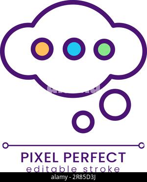 Thinking pixel perfect RGB color icon Stock Vector