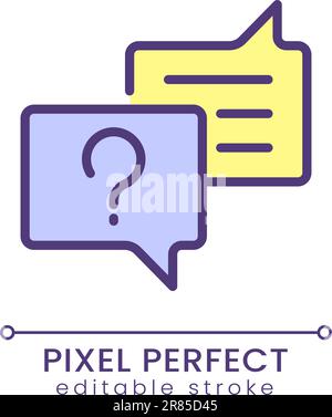 Asking question pixel perfect RGB color icon Stock Vector