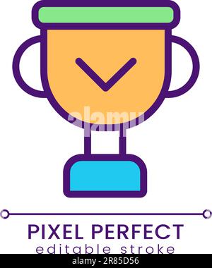 Winner cup pixel perfect RGB color icon Stock Vector