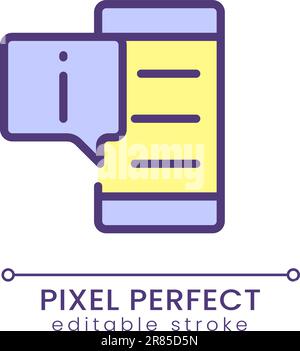 Get info from phone pixel perfect RGB color icon Stock Vector