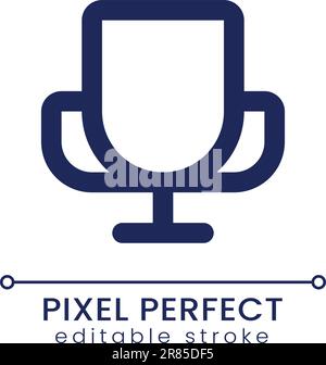 Champion cup pixel perfect linear ui icon Stock Vector