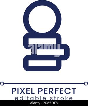 Coins stack pixel perfect linear ui icon Stock Vector