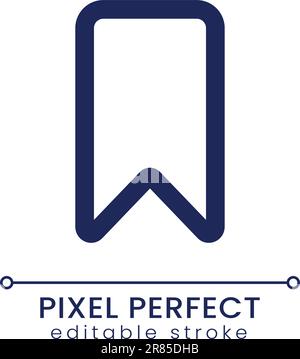 Bookmark pixel perfect linear ui icon Stock Vector