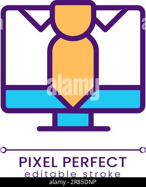 Business online pixel perfect RGB color icon Stock Vector