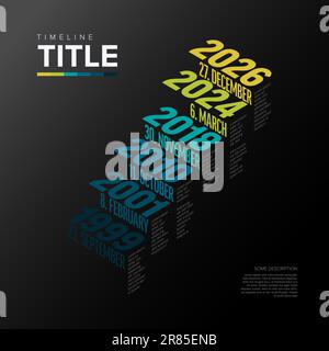 Vector Infographic dark diagonal timeline report template with 3d ...
