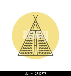 Game tent black line icon. Pictogram for web page, mobile app, promo. Stock Vector