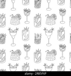 Vector alcoholic cocktails pattern Stock Vector