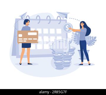Credit Project concept, Buying House on Credit, Home Sales. Cash Deposit. New House Installments, flat vector modern illustration Stock Vector