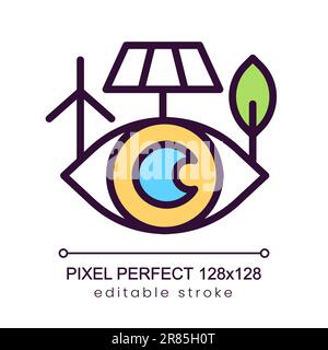 Control of power generation pixel perfect RGB color icon Stock Vector
