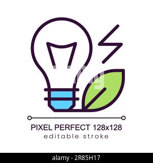 Renewable electric power source pixel perfect RGB color icon Stock Vector