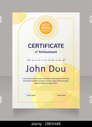 Professional achievement certificate design template Stock Vector