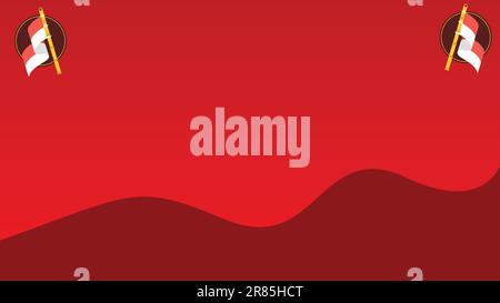 frame abstract background gradient independence day of indonesia flag side for vector letter space shape modern landscape line Stock Vector