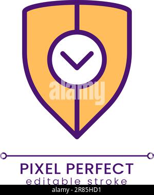 Business security pixel perfect RGB color icon Stock Vector
