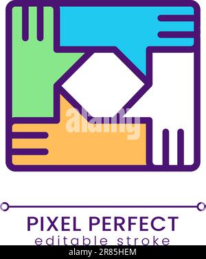 Teamwork pixel perfect RGB color icon Stock Vector