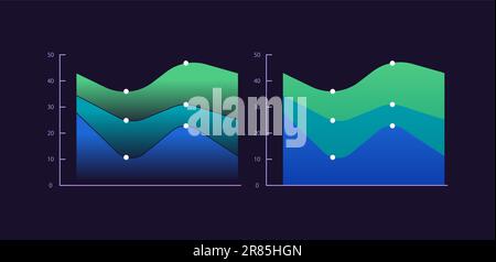 Stacked percentage infographic chart design template for dark theme ...