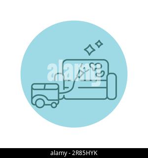 Sofa dry cleaning black line icon. Pictogram for web page, mobile app, promo. Stock Vector