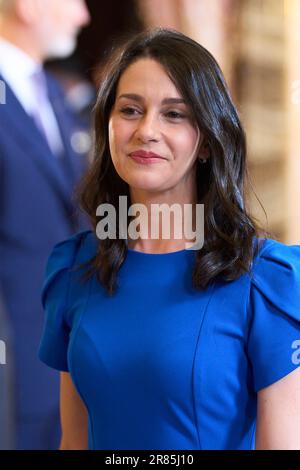 Madrid, Madrid, Spain. 19th June, 2023. Ines Arrimadas visits host a lunch with Jordan Royals at Royal Palace on June 19, 2023 in Madrid, Spain (Credit Image: © Jack Abuin/ZUMA Press Wire) EDITORIAL USAGE ONLY! Not for Commercial USAGE! Credit: ZUMA Press, Inc./Alamy Live News Stock Photo