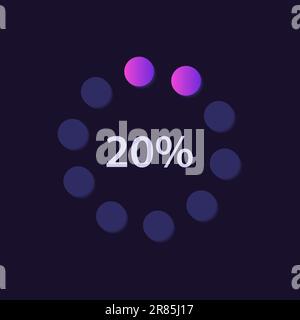 Radial gradient infographic chart design template for dark theme Stock Vector