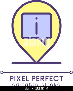 Info pin pixel perfect RGB color icon Stock Vector