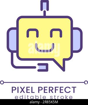 Support chatbot pixel perfect RGB color icon Stock Vector