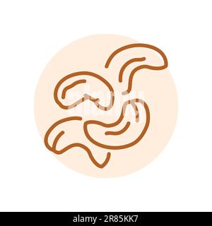 Cashew black line icon. Natural organic super food. Pictogram for web page, mobile app, promo. Stock Vector