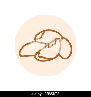 Brazil nut black line icon. Natural organic super food. Pictogram for web page, mobile app, promo. Stock Vector