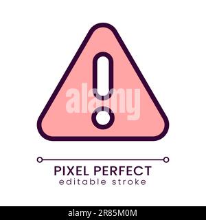 Warning red pixel perfect RGB color icon Stock Vector