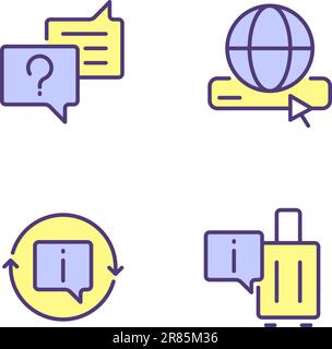 Actual information for customers pixel perfect RGB color icons set Stock Vector
